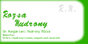 rozsa mudrony business card